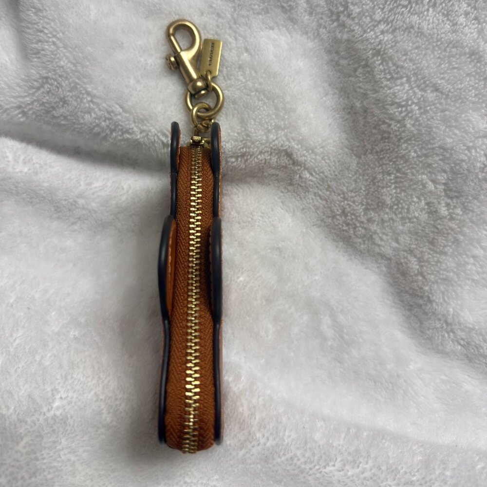 NWOT Coach Bear Coin Purse Bag Charm In Glovetanned Leather Brass/Toffee - Picture 3 of 7